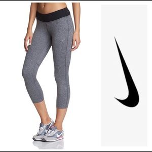 Nike running tights - gray crop Dri-Fit - size M